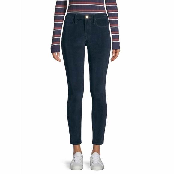 ✨NWT Frame Navy Blue Le High Skinny High Rise Corduroy Pants Jeans Size 25 - Picture 5 of 11